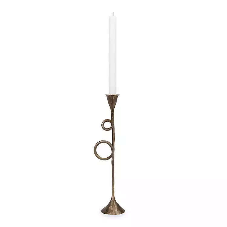 Gold French Horn Taper Candle Holder, 13 in. | Kirklands Home | Kirklands