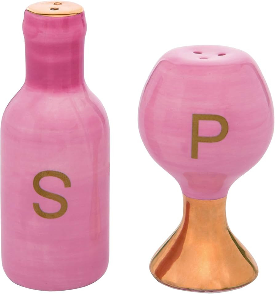 Transpac Transpac Dolomite 3.75 in. Pink Spring Wine with Bottle Salt and Pepper Shaker Set of 2 ... | Amazon (US)