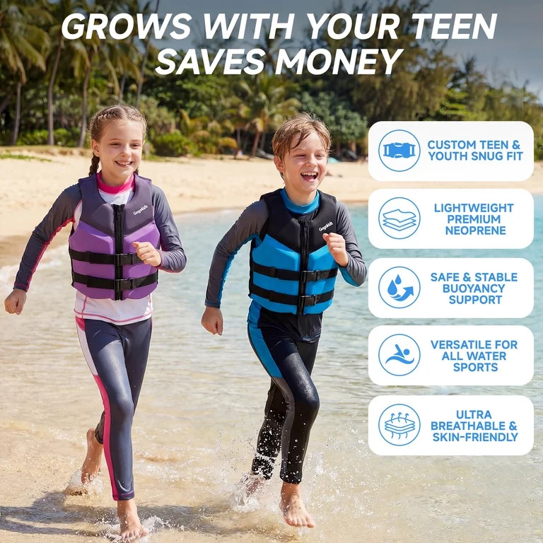 Gogokids Kids Swim Vest Youth Life Jacket,Lightweight Soft 3D Flotation Buoyancy Vest with Adjust... | Walmart (US)