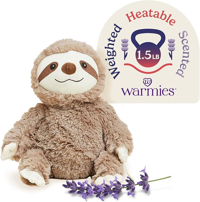 warmies Microwavable & Weighted Stuffed Animals, Sloth - Heated Stuffed Animal Plushie for Warmth... | Amazon (US)