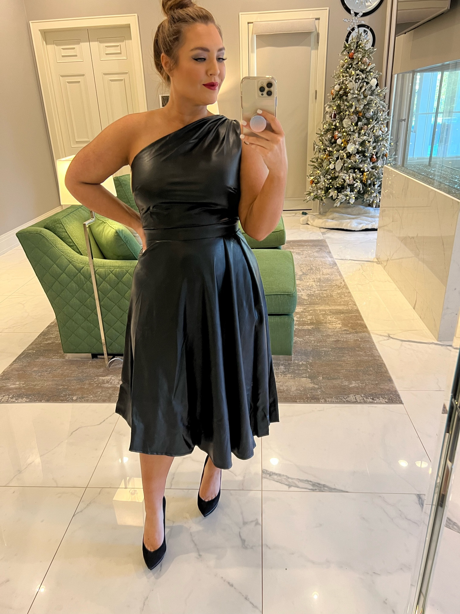 Walmart, Walmart Fashion, black, leather, holiday, dress 