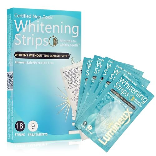 Lumineux Teeth Whitening Strips - 9 Treatments, Peroxide Free, Enamel Safe, Dentist Formulated, Non-Toxic, Sensitivity Free | Amazon (US)