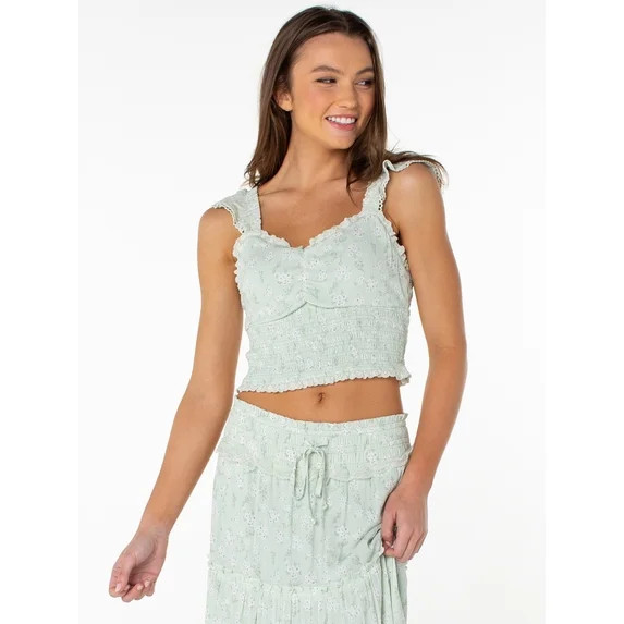 Celebrity Pink Women's Sweetheart Tank Top with Ruffle Straps, Sizes XS-XXXL | Walmart (US)