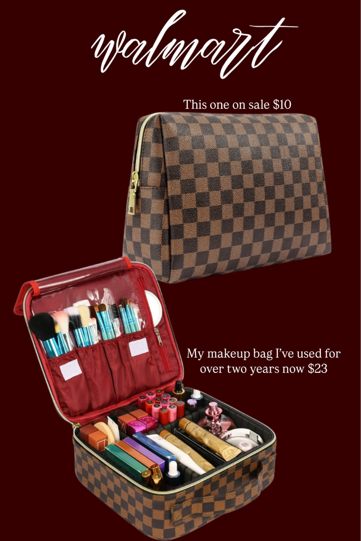 Walmart checker makeup bags! 

#LTKBeauty #LTKStyleTip #LTKSaleAlert