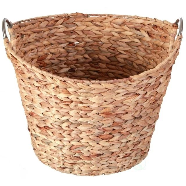 Large Round Water Hyacinth Wicker Laundry Basket | Walmart (US)