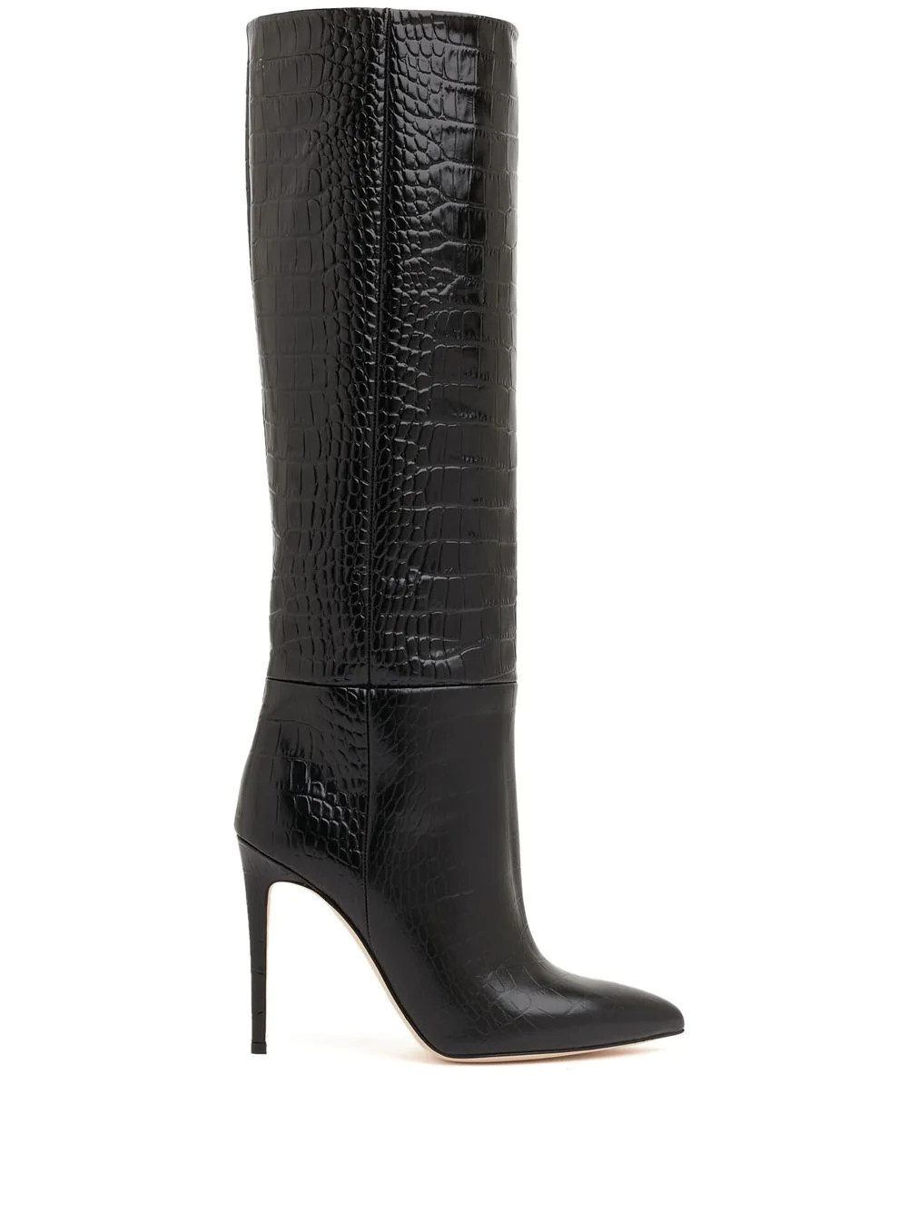 Paris Texas crocodile-effect 105mm knee-length boots - Black | Farfetch Global