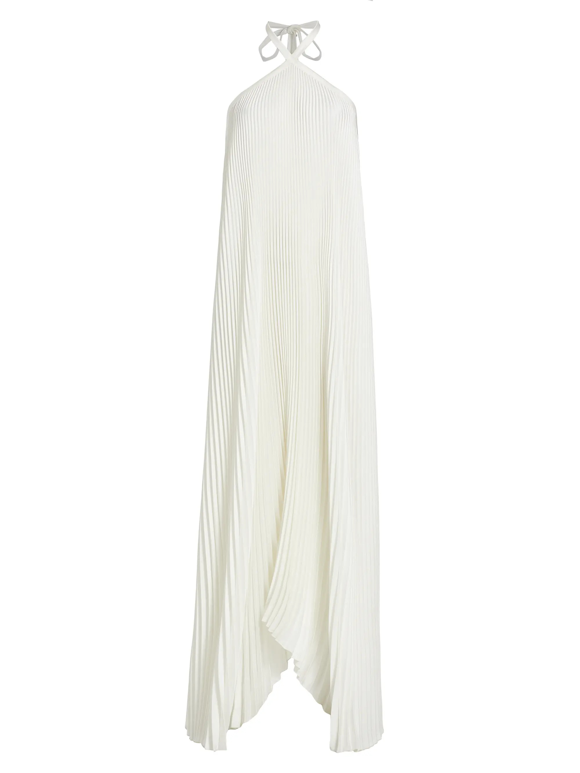 Asymmetric Pleated Halter Gown | Saks Fifth Avenue