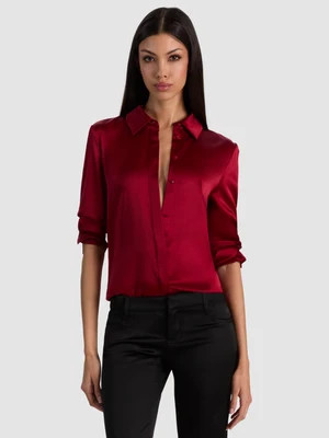 BRADY SILK BLOUSE - GARNET | Alice + Olivia