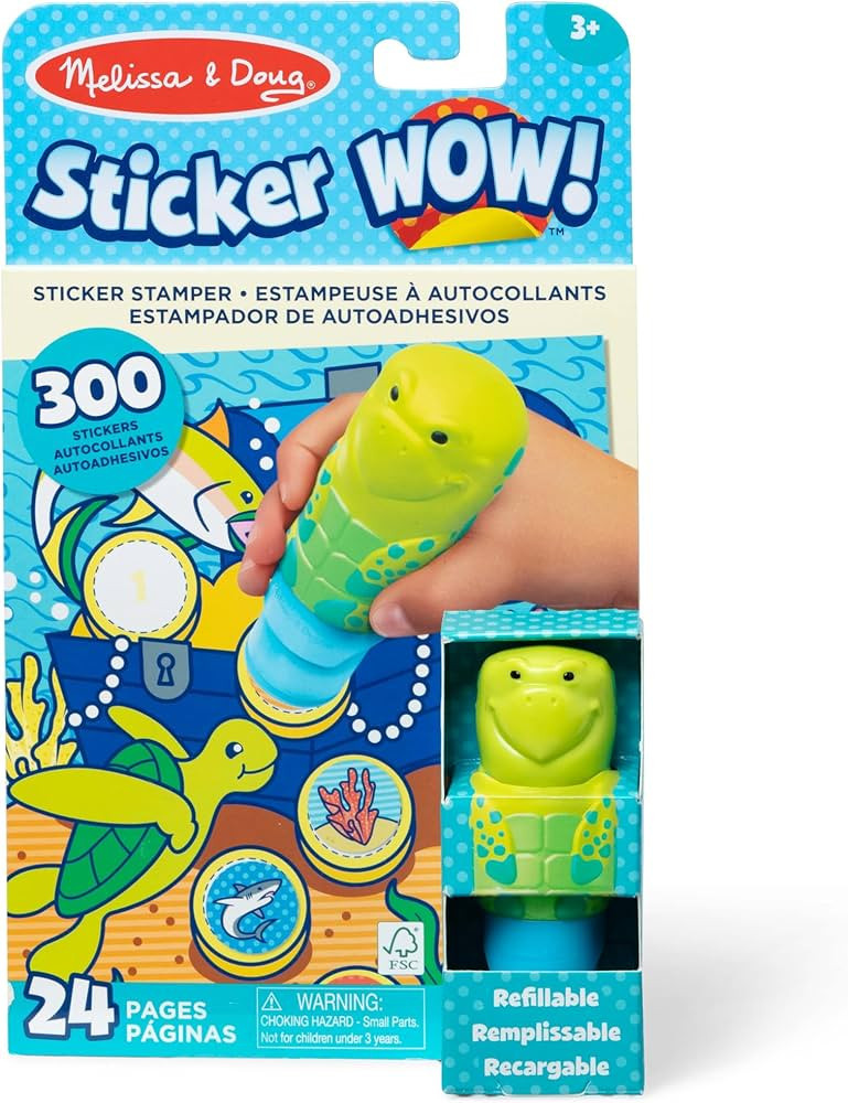 Melissa & Doug Sticker WOW!™ 24-Page Activity Pad and Sticker Stamper, 300 Stickers, Arts and C... | Amazon (US)