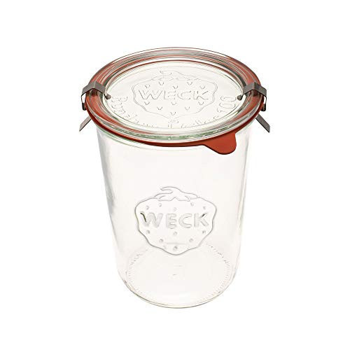 Weck Canning Jars 743 - Weck Mold Jar made of Transparent Glass - Eco-Friendly - Food Storage Container with Lid Airtight - 3/4 Liter Tall 1 Jar with Lid and Rubber Gasket | Amazon (US)
