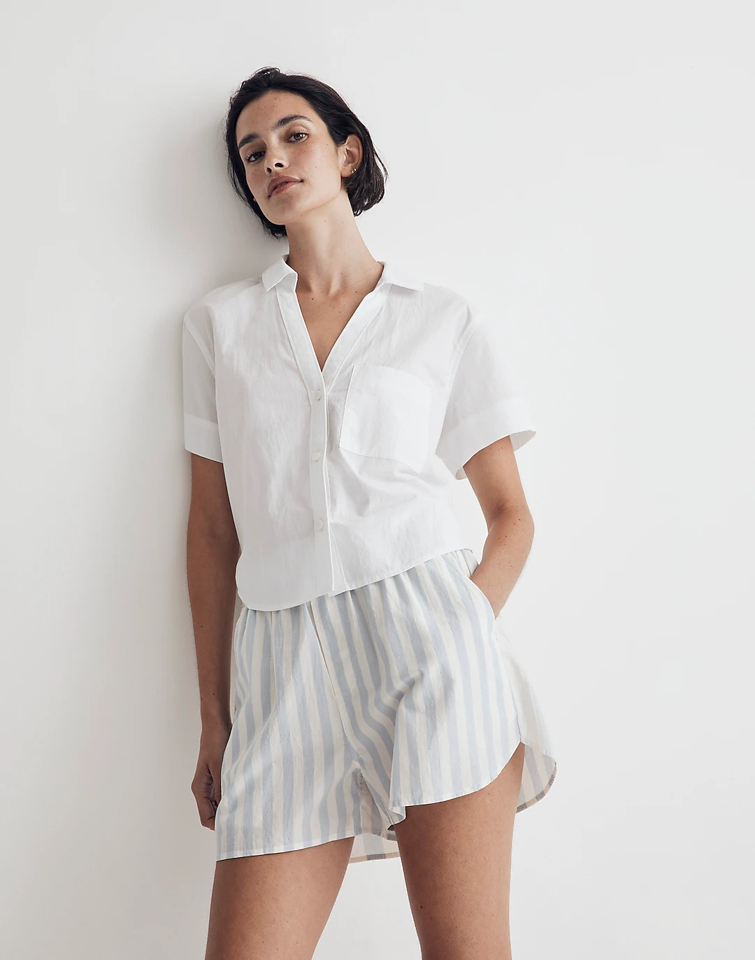 Y-Neck Button-Up Shirt | Madewell