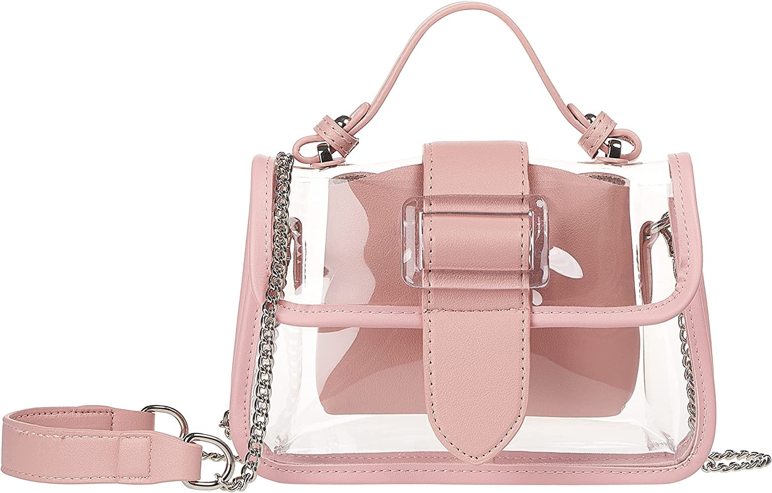 Clear Shoulder Bag Purse 2 in 1 Transparent Crossbody Bag Jelly Handbag | Amazon (US)