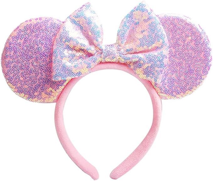 Unisex Mouse Ears Headbands With Bow & Snowflake & Sequins, for Cartoon Princess Costume Cosplay ... | Amazon (US)