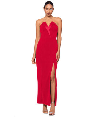 Betsy & Adam Strapless Tuxedo Gown - Macy's | Macy's