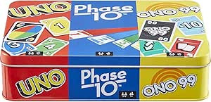 Mattel Games Set of 3 Games with UNO, Phase 10 & ONO 99, Travel Games for Kids & Family Night wit... | Amazon (US)