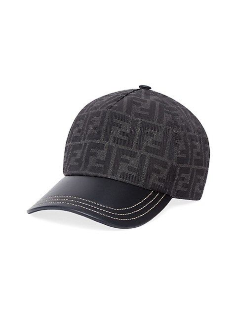 Fendi FF Logo Leather Baseball Hat | Saks Fifth Avenue