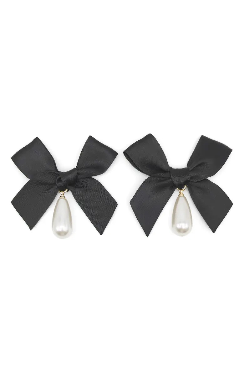 Petit Moments Bow Imitation Pearl Drop Earrings | Nordstrom | Nordstrom