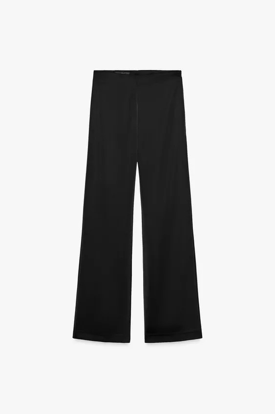 HIGH-WAISTED SATIN PANTS | Zara US