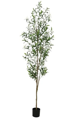 7FT Artificial Olive Tree, Tall Faux Olive Trees with Realistic Leaves and Fruits,Fake Olive Tree for Home Office Decor | Amazon (US)