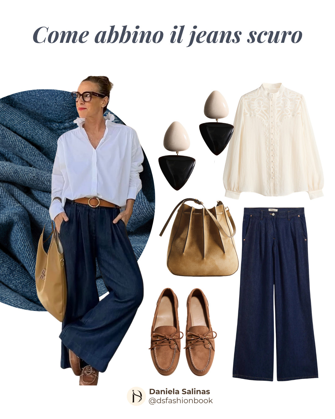 Come abbinare il jeans scuro in modo elegante e versatile  
Il jeans scuro è uno dei capi più strategici del guardaroba: slancia, valorizza ogni silhouette e si adatta a look casual, chic e più formali. In questo carosello trovi 5 idee outfit per indossarlo da mattina a sera, con abbinamenti semplici ma d’effetto.

Dalle righe al trench, dalla camicia azzurra al gilet, dal rosso luminoso al blazer cammello: ogni look mostra come creare outfit equilibrati, moderni e facili da replicare. Se stai costruendo un guardaroba funzionale e raffinato, il denim scuro è un alleato perfetto. 

 #LTKitalia #LTKeurope #LTKjeans