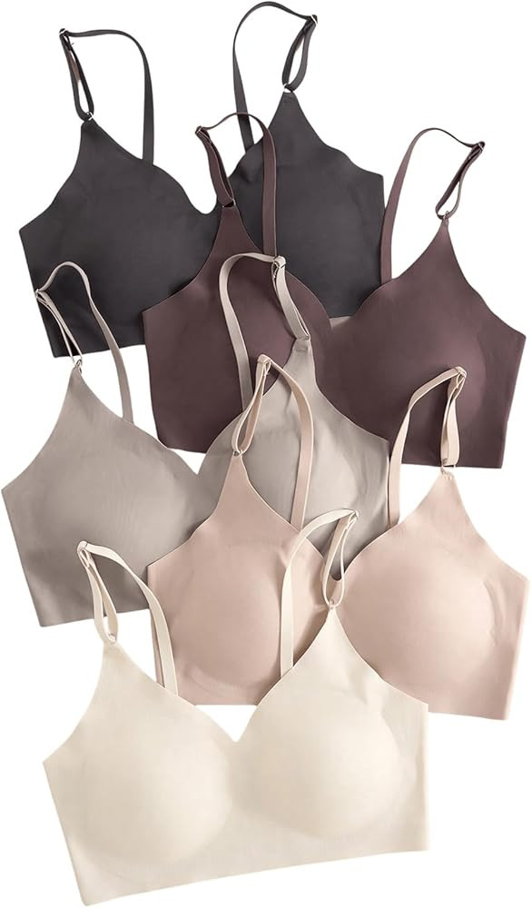 Verdusa Women's 5Pack Padded Seamless Bralettes Bra Camisole Top | Amazon (US)