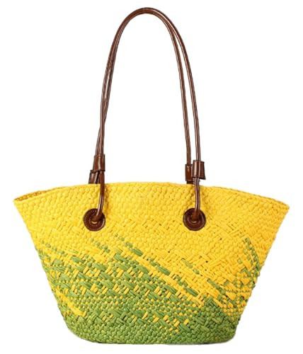 Women Straw Tote Bag Summer Beach Bags Luxury Handmade Shoulder Bag Woven Basket Handbags Large Straw Purses | Amazon (US)
