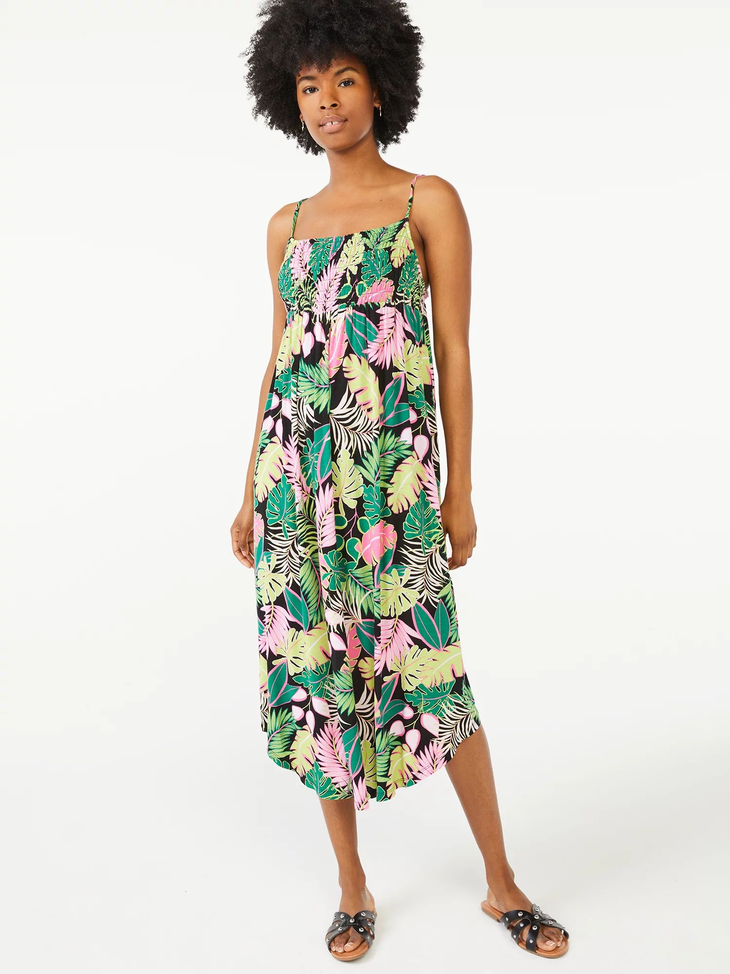 Scoop - Scoop Women's Printed Smocked Cami Dress - Walmart.com | Walmart (US)