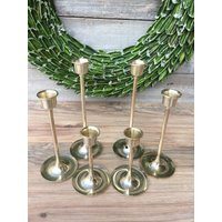 Brass Candle Stick Tulip Candle Sticks Set of Six Midcentury Brass Candlesticks ReFabulousReVamped  ReFabulous | Etsy (US)