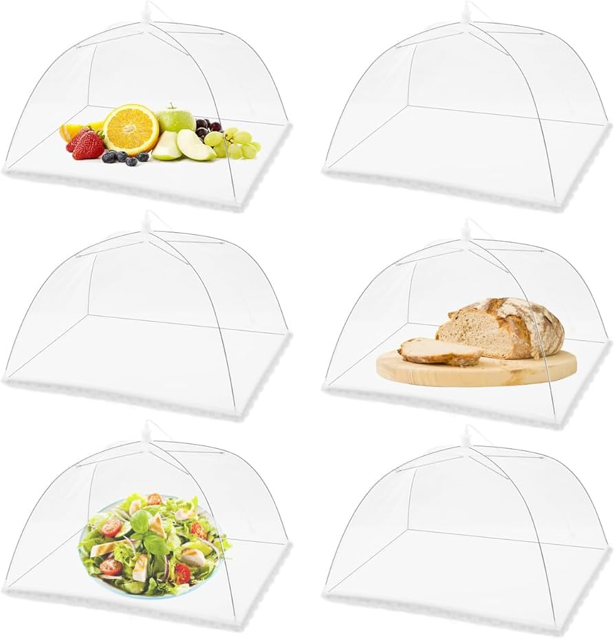 (6 Pack) Pop-Up Outside Picnic Mesh Food Covers Tent Umbrella for Outdoors and Camping Food Net C... | Amazon (US)