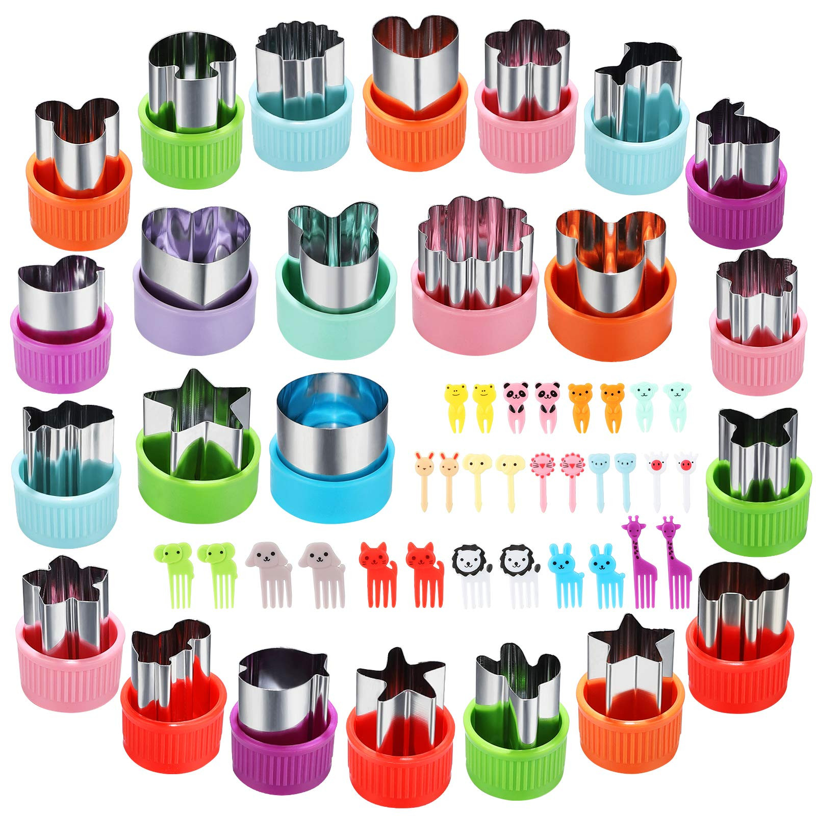 Vegetable Cutter Shapes Set, 24pcs, Mini Cookie Cutters Set Fruit Cookie Pastry Stamps Mold with ... | Amazon (US)
