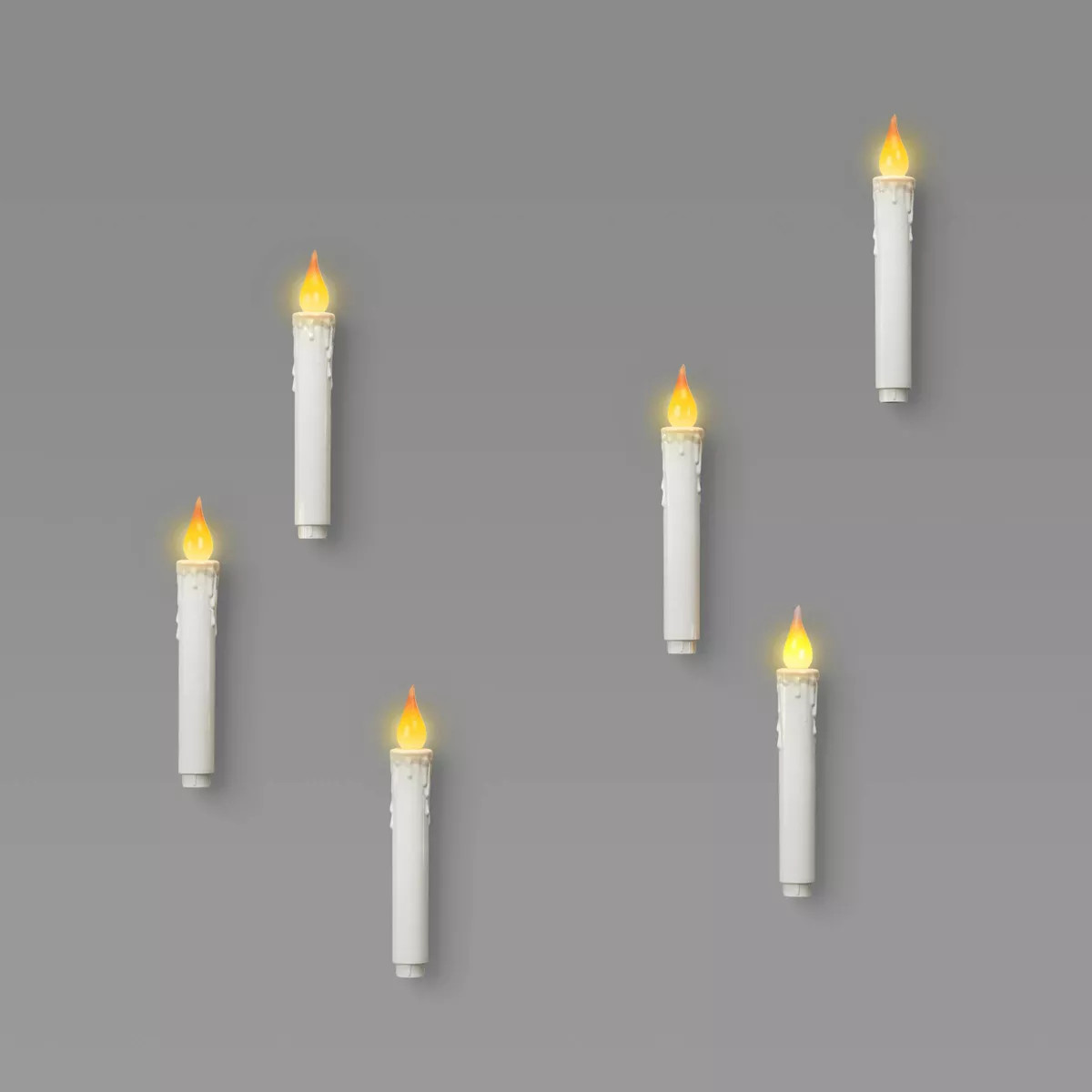 6ct 7" LED Battery Operated Color Changing Hanging Candle Lights Halloween Decorative Prop White ... | Target