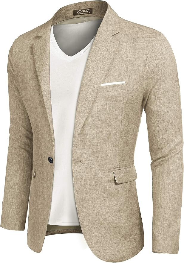 COOFANDY Men's Casual Suit Blazer Jackets Lightweight Sports Coats One Button | Amazon (US)