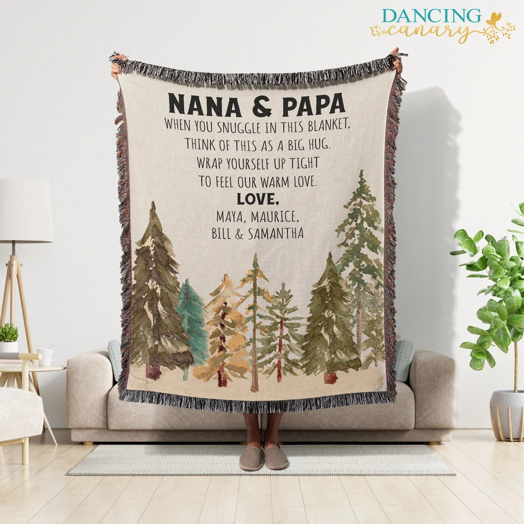 Grandparents Personalized Blanket With Grandkid Names Nana and - Etsy | Etsy (US)
