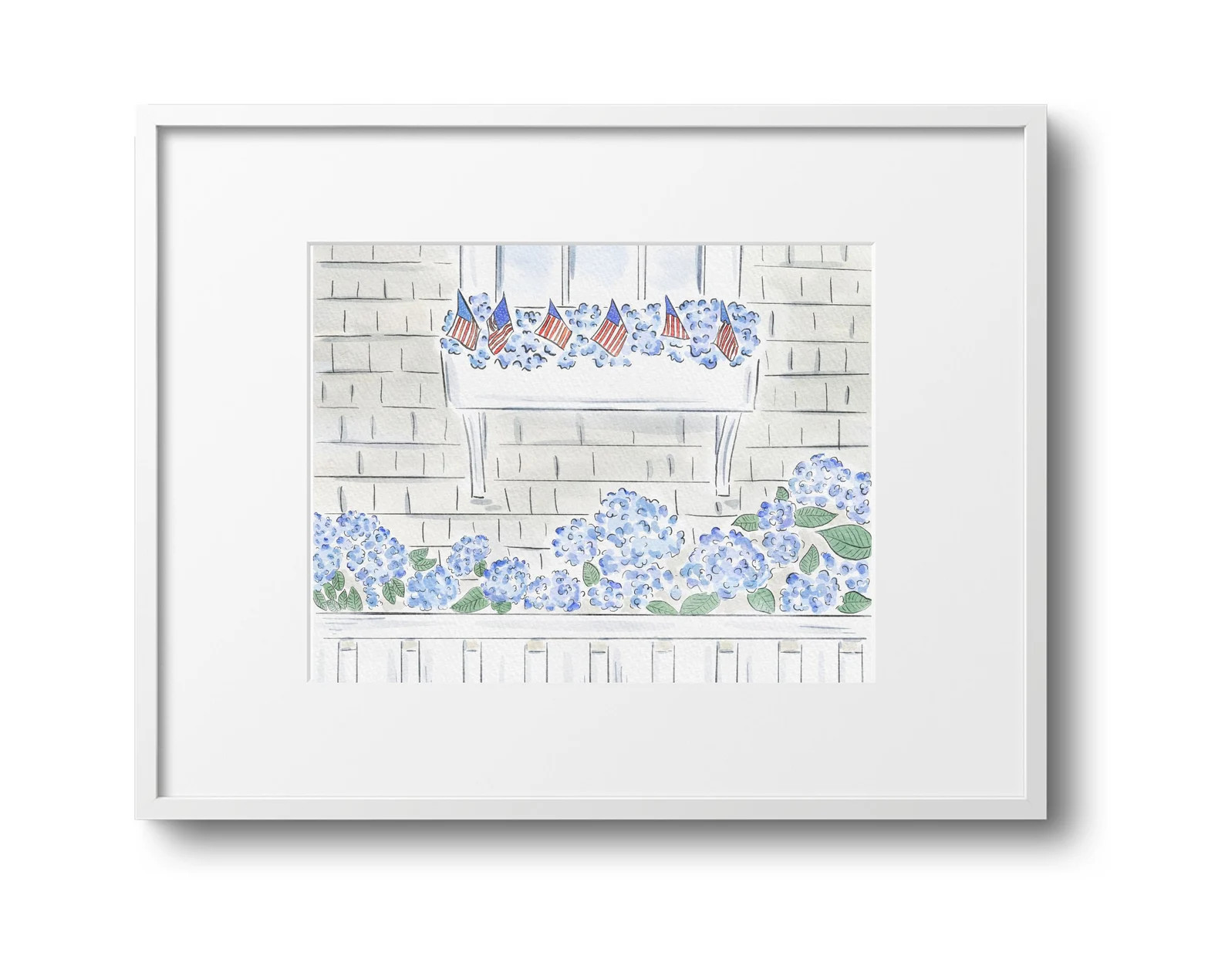 Coastal Hydrangea Watercolor Art Print: Nantucket Beach House Decor | Etsy (Global)
