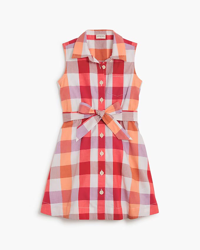 Girls' tie-waist shirtdress | J.Crew Factory