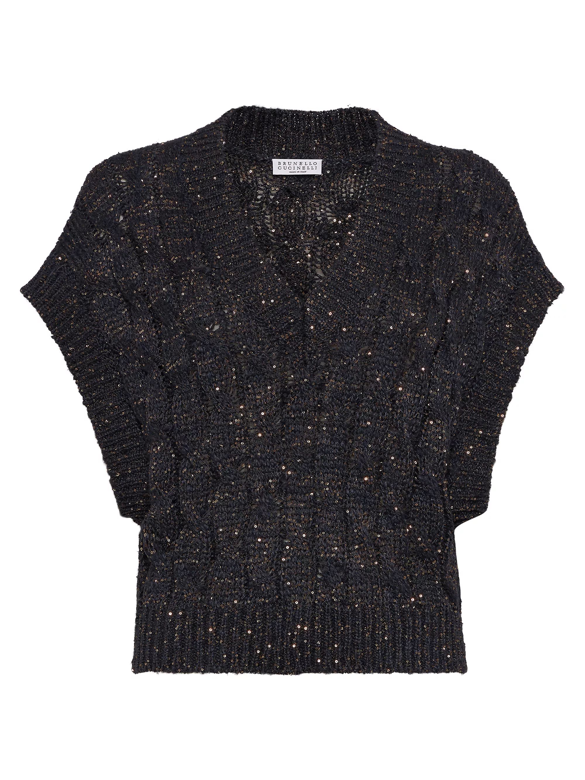 Dazzling Silk And Linen Cable Knit Sweater | Saks Fifth Avenue