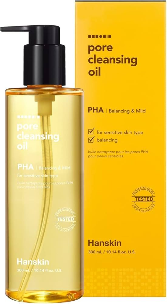 Hanskin Pore Cleansing Oil, Gentle Blackhead Cleanser and Makeup Remover for Sensitive Skin [PHA]... | Amazon (US)