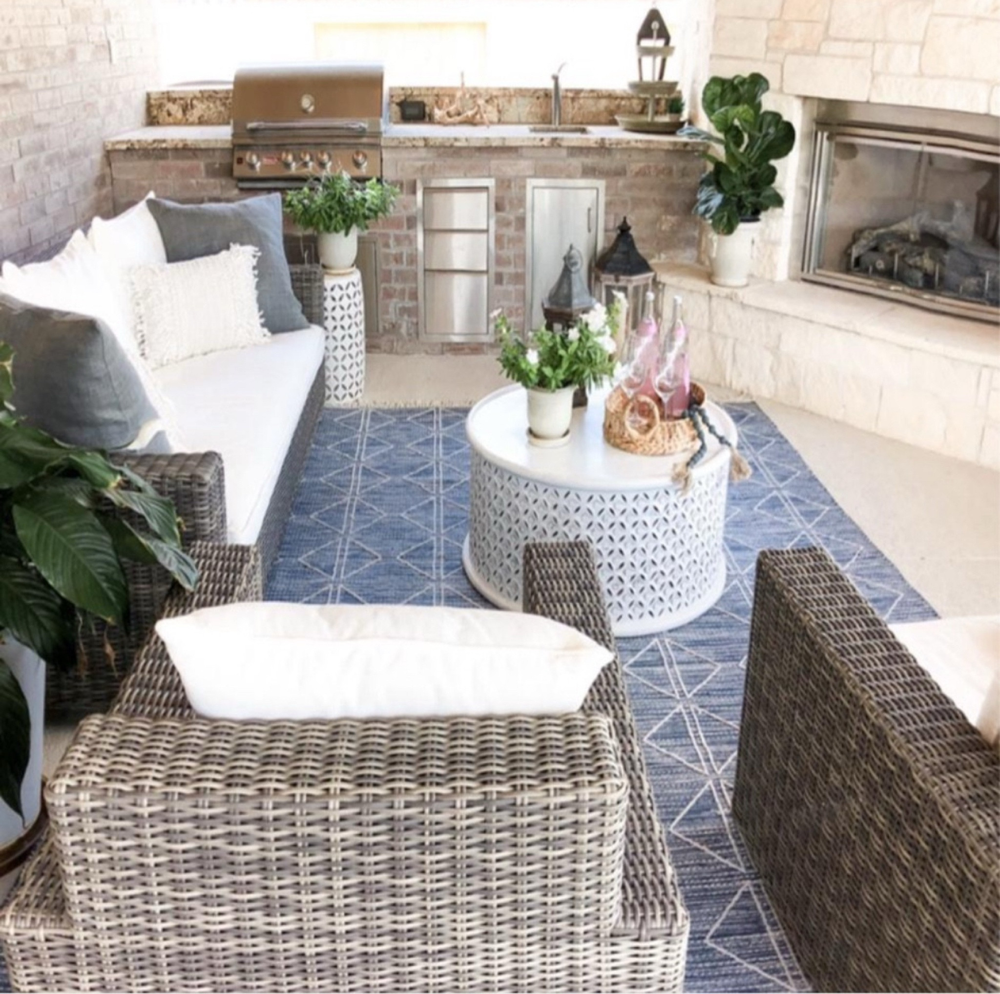 Patio furniture
The sunbrella cusions zip off and can be treated with bleach when thrown in wash machine. We have had this set for 5 years with no issues


#LTKsalealert #LTKhome