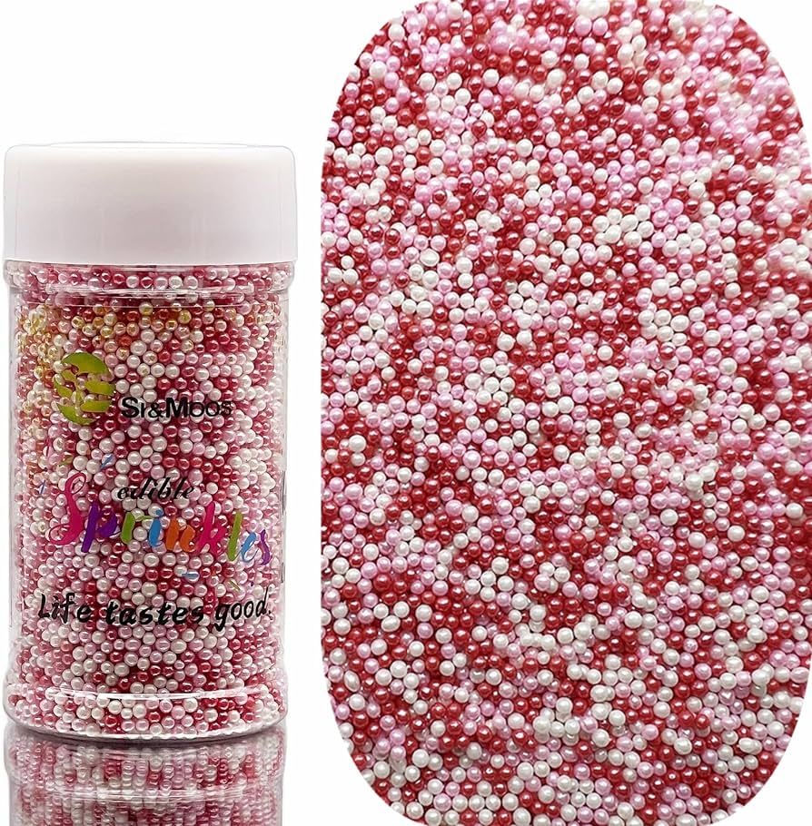 SE Si&Moos Red Pink and White Sprinkles for Cake Decorating Valentine’s Day Sprinkles Red Pink ... | Amazon (US)