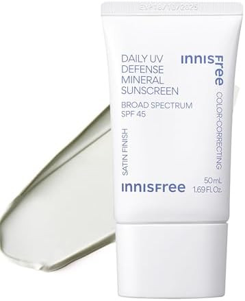 innisfree Daily Mineral UV Defense SPF 45 | Tinted Korean Sunscreen with Zinc Oxide for Redness |... | Amazon (US)