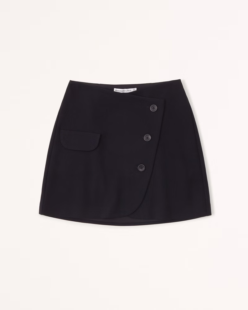 Wrapped Suiting Mini Skirt | Abercrombie & Fitch (US)