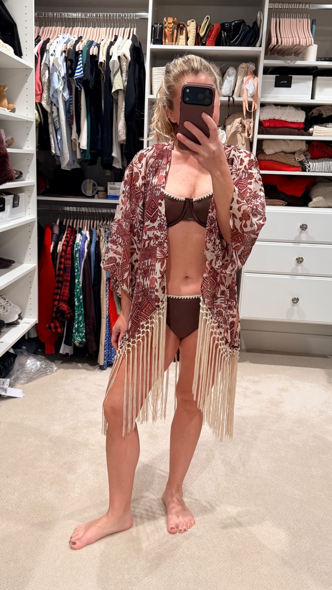 Easy vacation layers 🤍
A simple bikini paired with a lightweight, patterned coverup is my go-to for pool days and beach mornings. I love how this one adds texture and movement while still feeling relaxed and effortless. Perfect for throwing on between swims or heading to lunch without overthinking it.

#LTKTravel #LTKSeasonal #LTKFindsUnder100