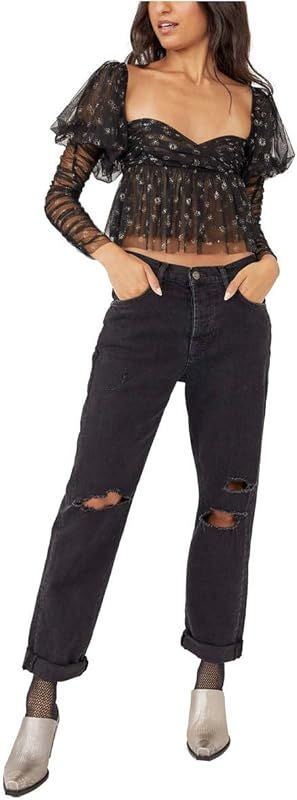 Womens Denim Destroyed Boyfriend Jeans | Amazon (US)