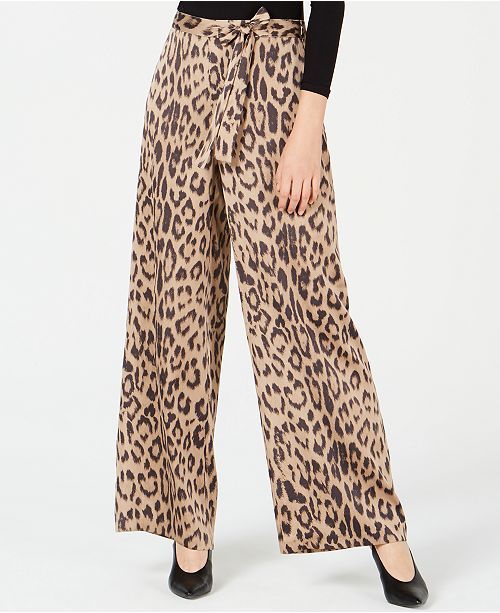 Leopard-Print Wide-Leg Pants, Created for Macy's | Macys (US)