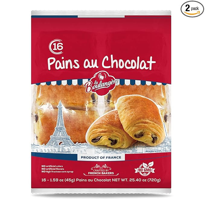 La Boulangere Pains Au Chocolat, Chocolate Croissants, Individually Wrapped, 16-Count | Amazon (US)