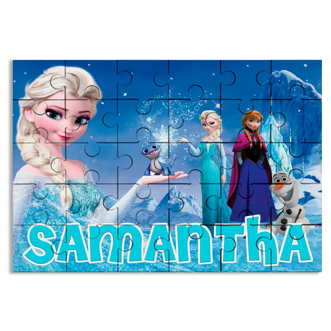 Frozen Puzzle With Name Kids Jigsaw Gift Son Daughter Birthday 30pcs 7.5x9.5in - Etsy | Etsy (US)