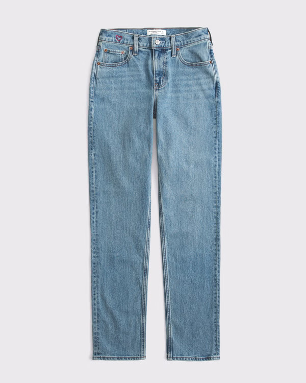 Curve Love Mid Rise 90s Straight Jean | Abercrombie & Fitch (US)