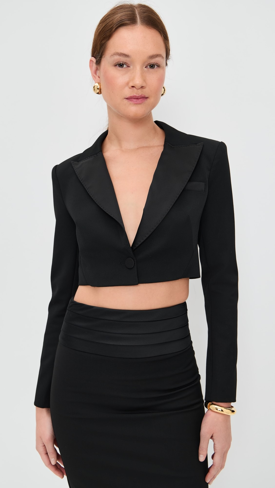 Daxton Satin Lapel Cropped Blazer | Shopbop