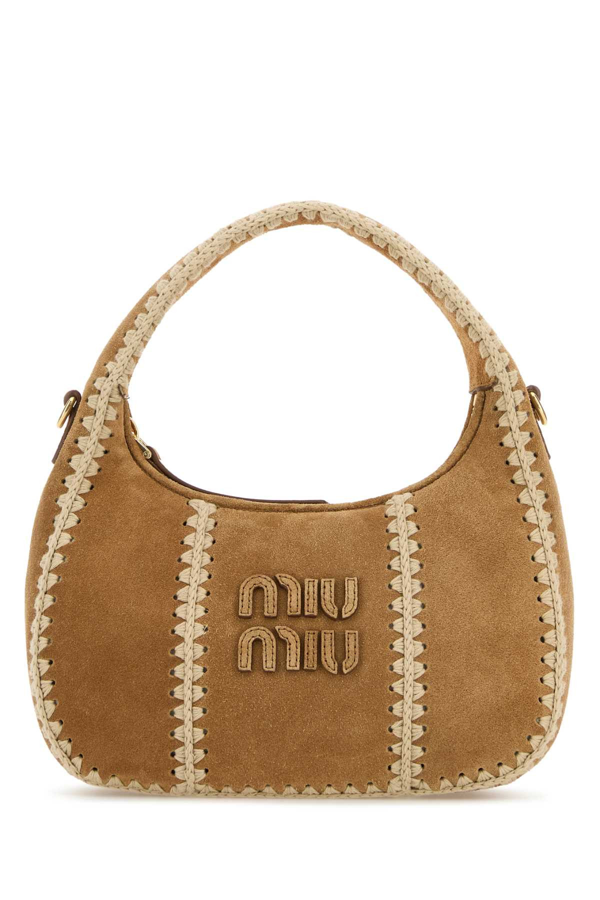 Miu Miu Beige Suede Handbag | Italist.com US