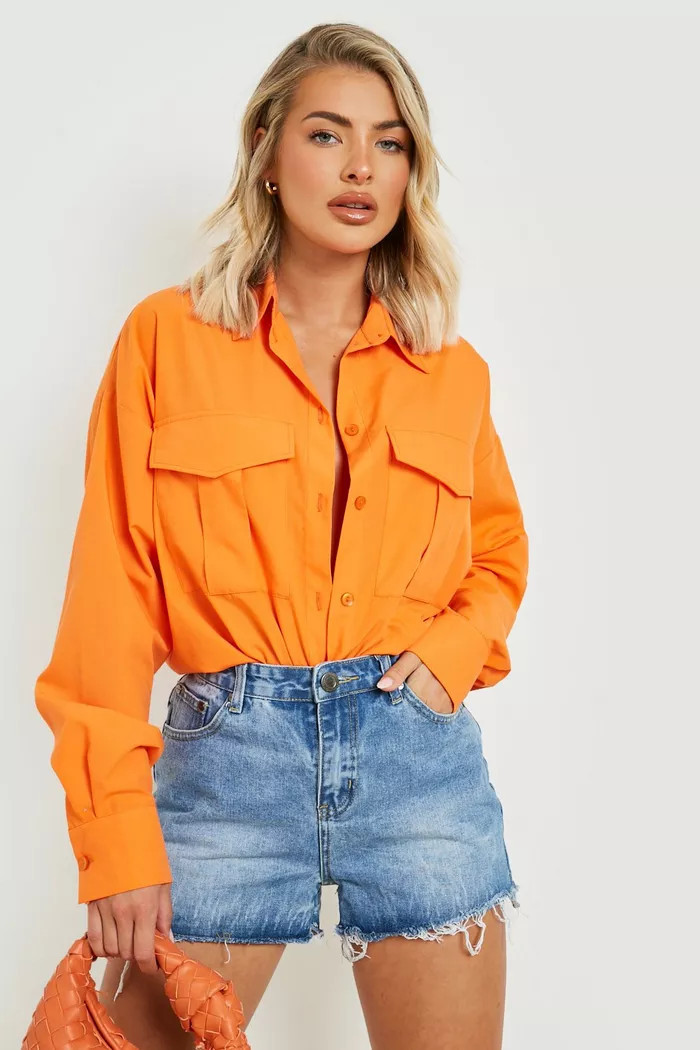 Washed Raw Hem Mid Rise Jean Shorts | Boohoo.com (US & CA)